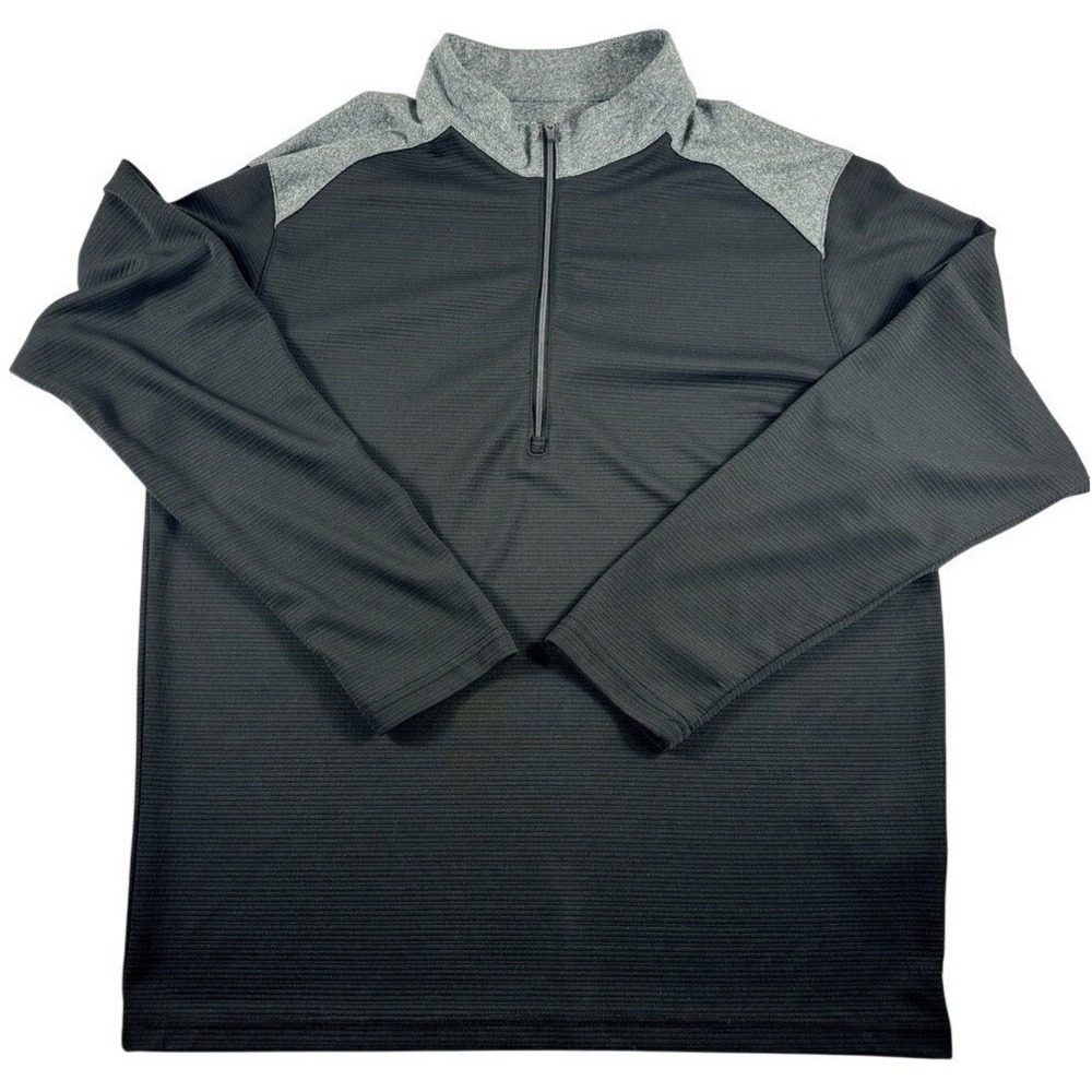 Antigua Gray Long Sleeve Lightweight 1/4 Zip‎ Pullover Men's L Black Gray